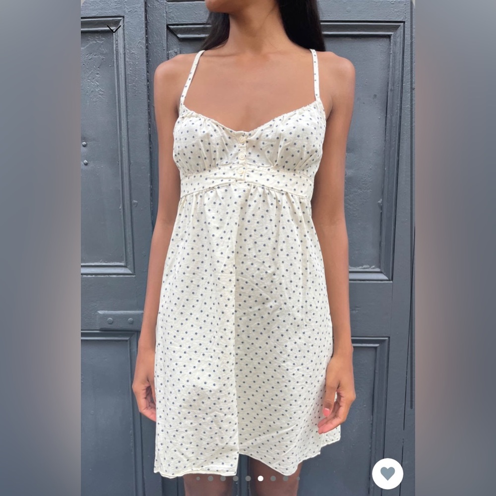 Brandy Melville Arianna Dress in Ivory blue floral